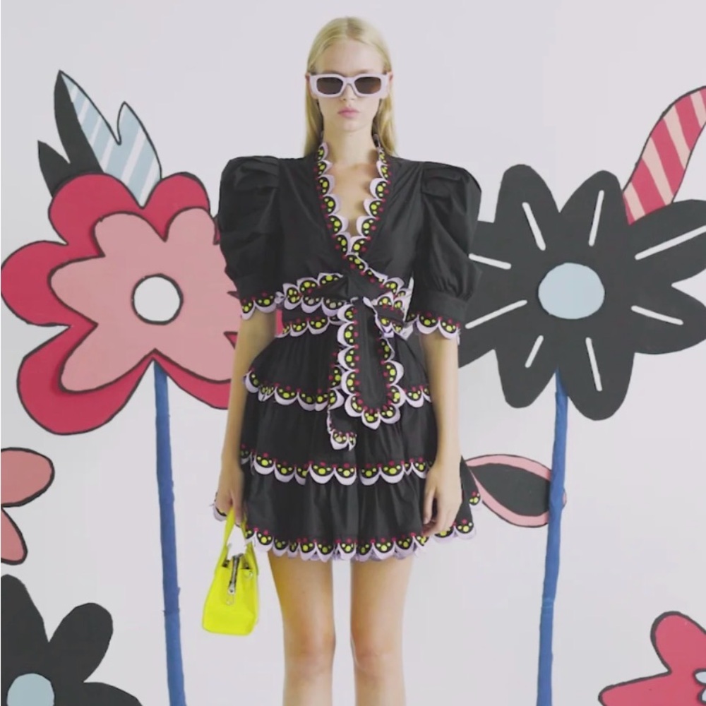 Celia B Black Scalloped Mini Dress